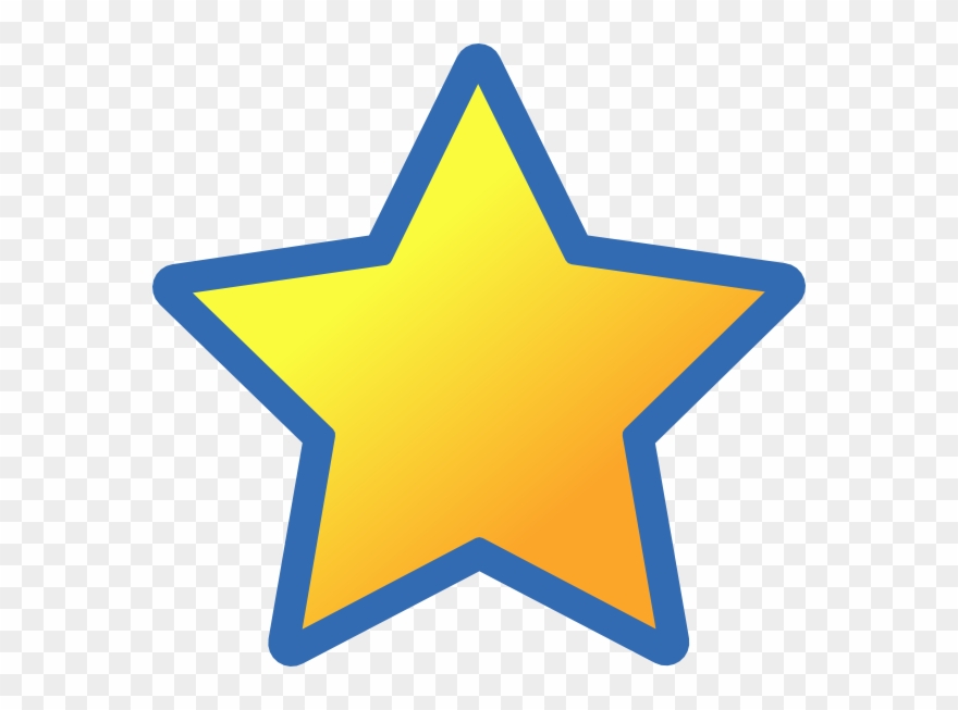 Blue Back Star Clip Art At Clker - Blue And Gold Star - Png Download