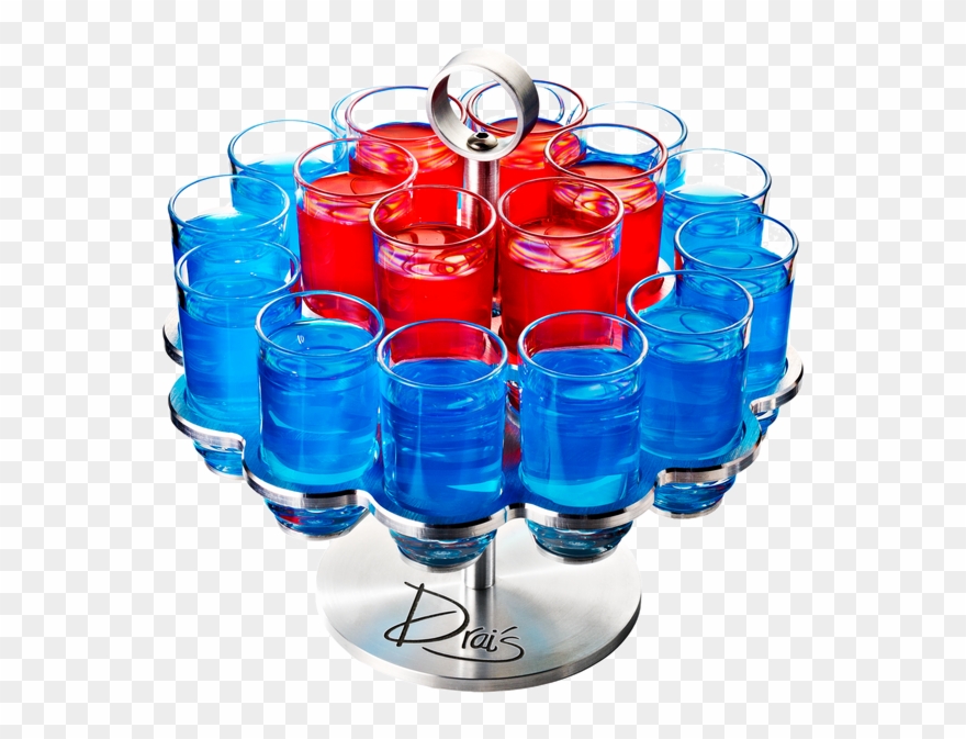 Drinique 18 Shot Revolver With Elite Shot Glasses Clipart