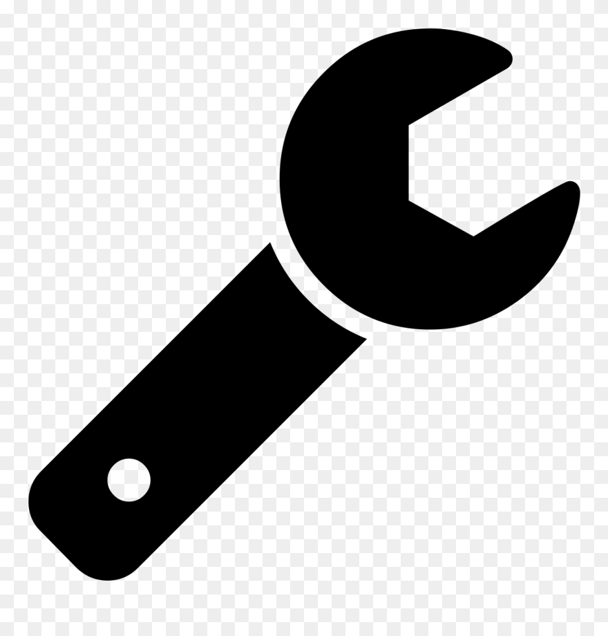 Open Wrench Tool Silhouette Comments - Font Awesome Wrench Icon Clipart
