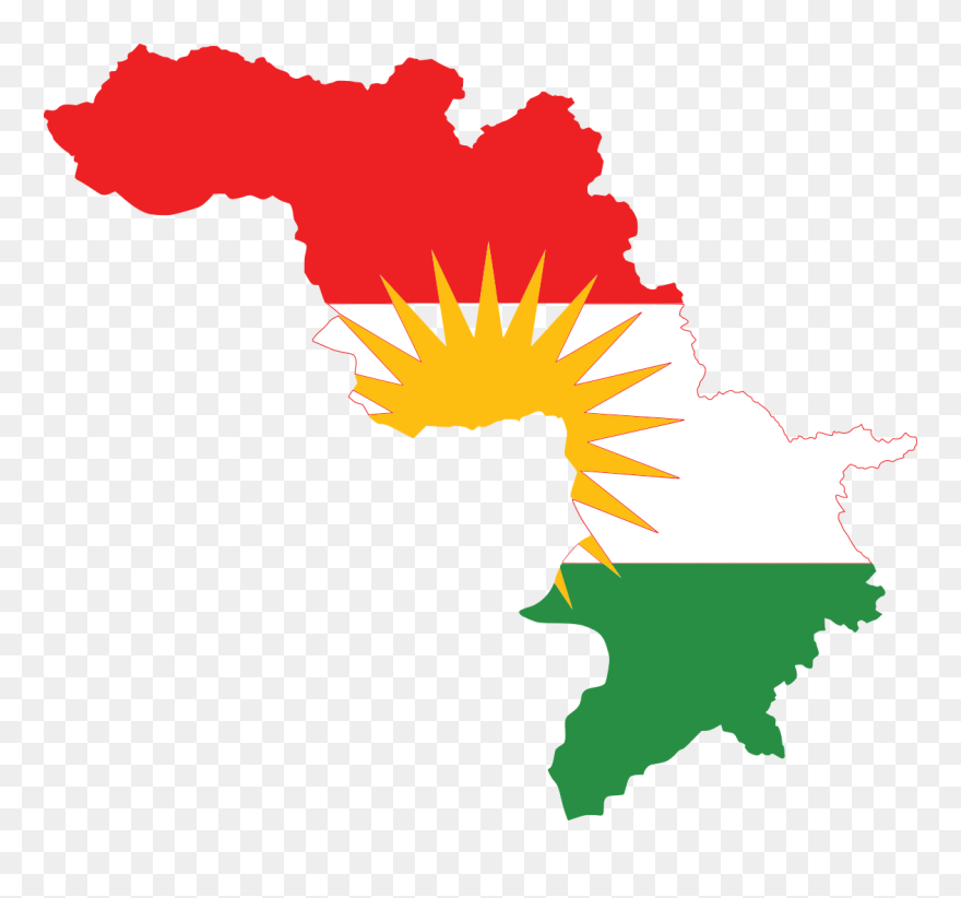 Flag-map Of Iraqi Kurdistan - Yes For Kurdistan Independence Clipart