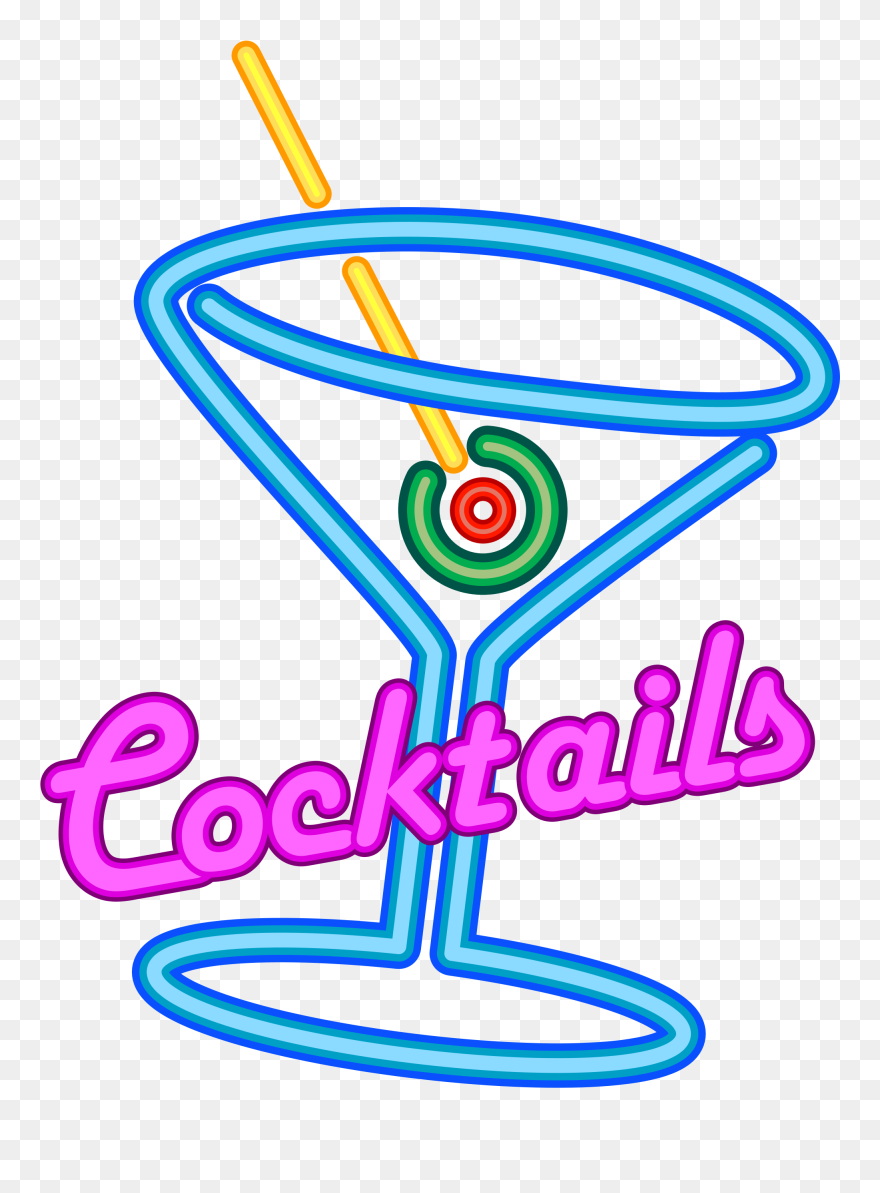 Cocktail Clipart Shirley Temple - Neon Cocktail Sign Png Transparent Png