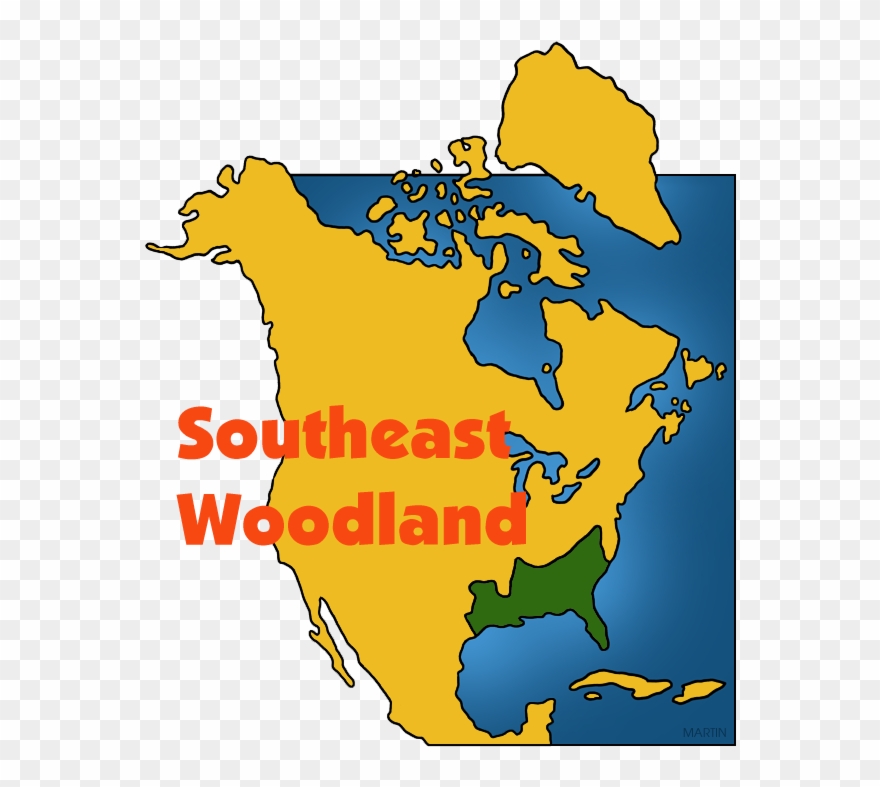 Southeast Woodland Map - Southeast Woodlands Map Clipart