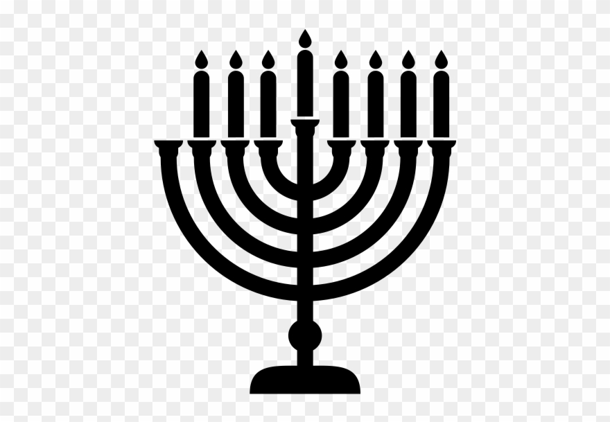 Menorah Rubber Stamp - Jewish Holiday Clipart