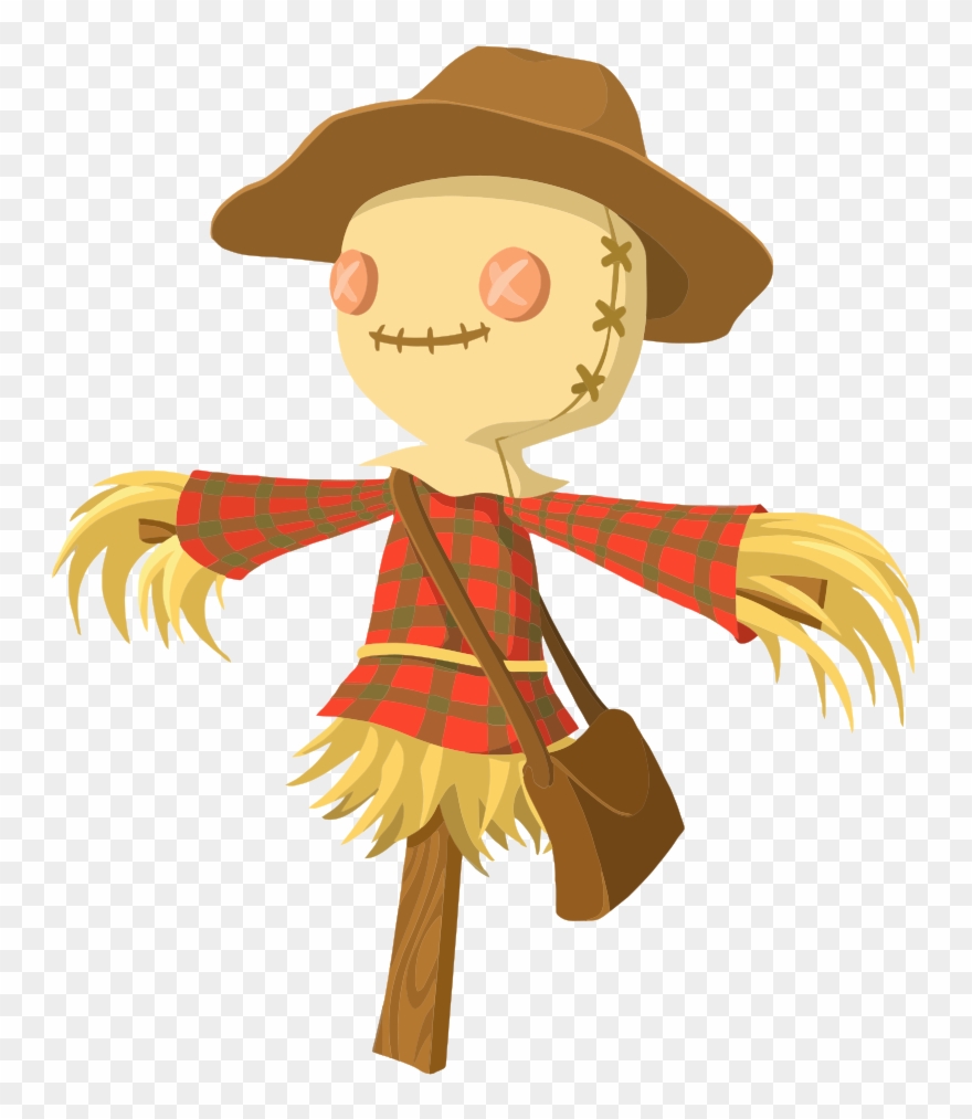 Onlinelabels Clip Art Cartoon - Cartoon Scarecrow - Png Download