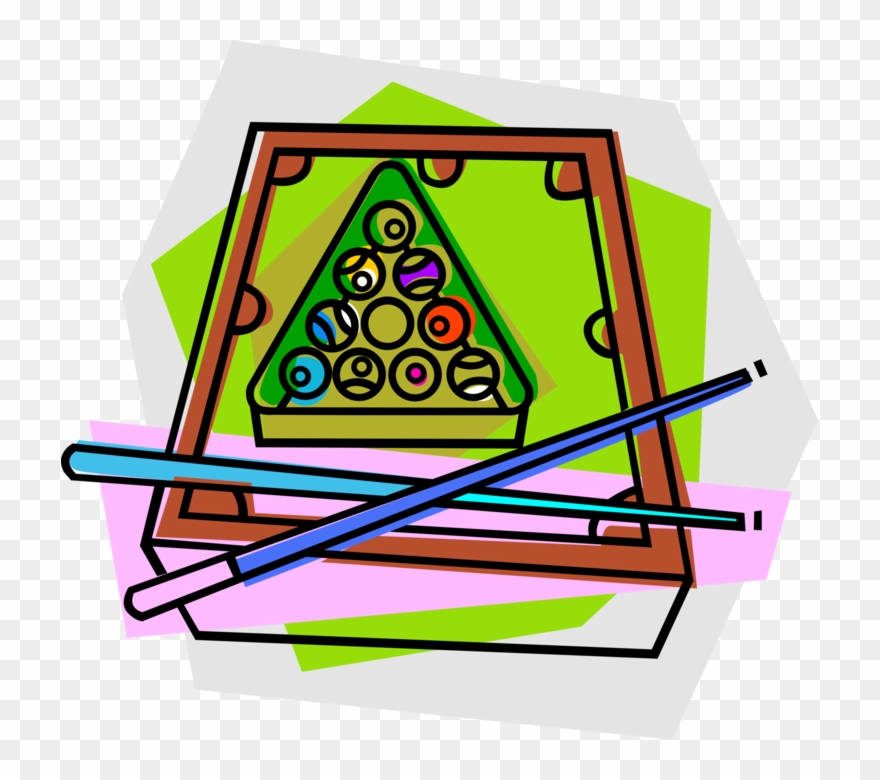 Vector Illustration Of Game Of Pocket Billiards Pool - Room Clipart