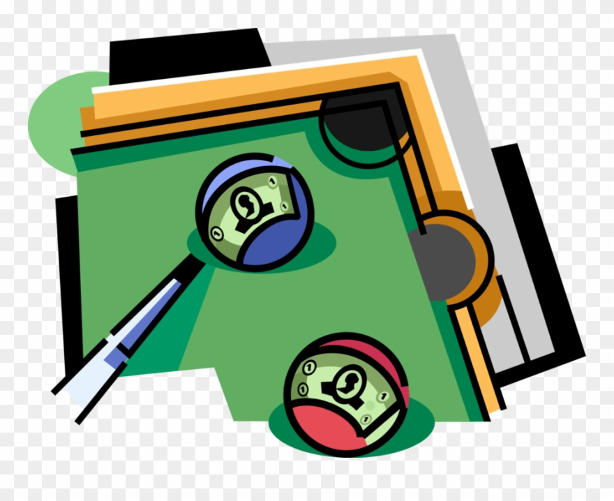 Vector Illustration Of Game Of Pool Billiards Table Clipart