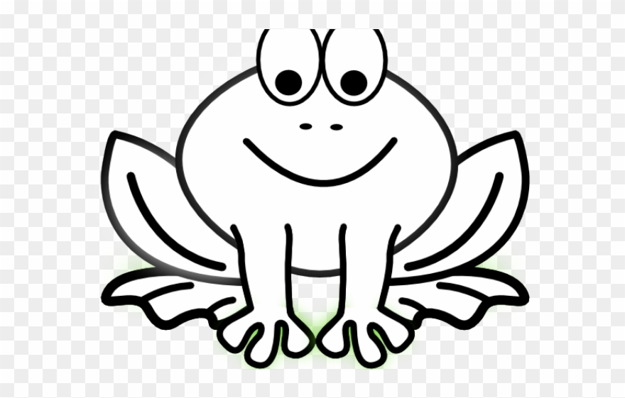Outline Of A Frog - Black And White Clip Art Frog - Png Download