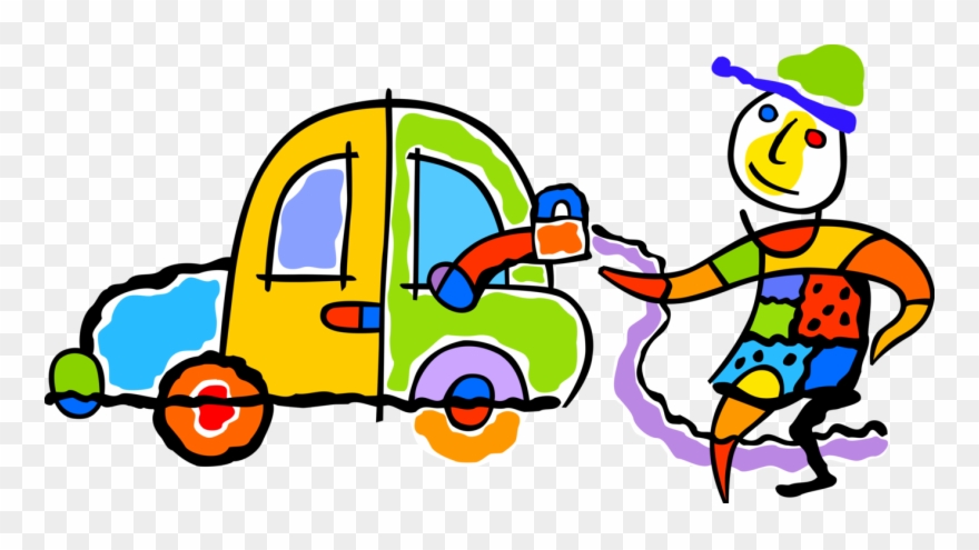 Vector Illustration Of Service Station Attendant Filling - Teacher Clipart