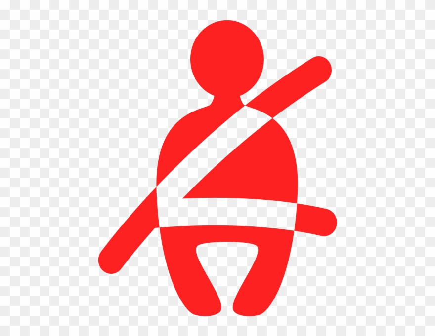 Seatbelt Symbol In Red - Gurt Kontrollleuchte Clipart