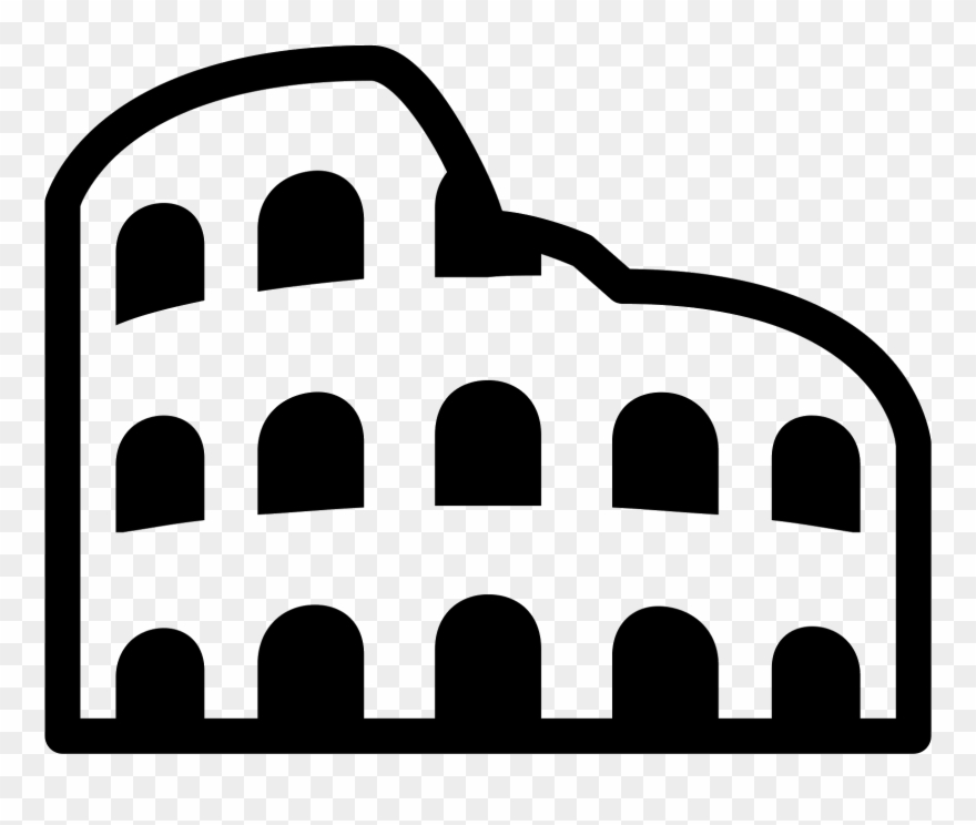 The Roman Colosseum Viewed From The Side, Long Abandoned - Coliseum Icon Png Clipart