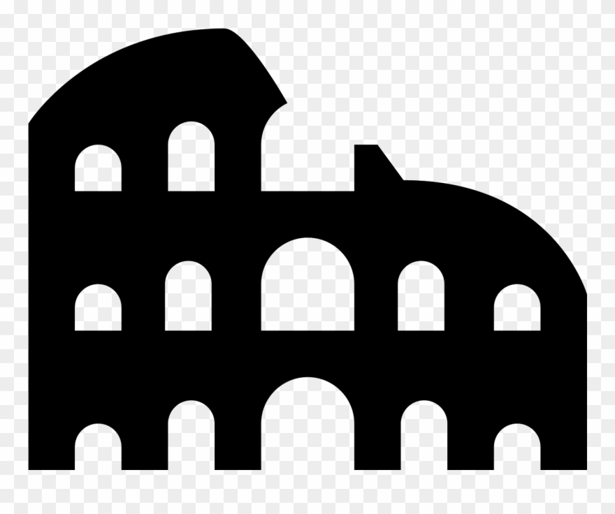 The Roman Colosseum Viewed From The Side, Long Abandoned - Illustration Clipart