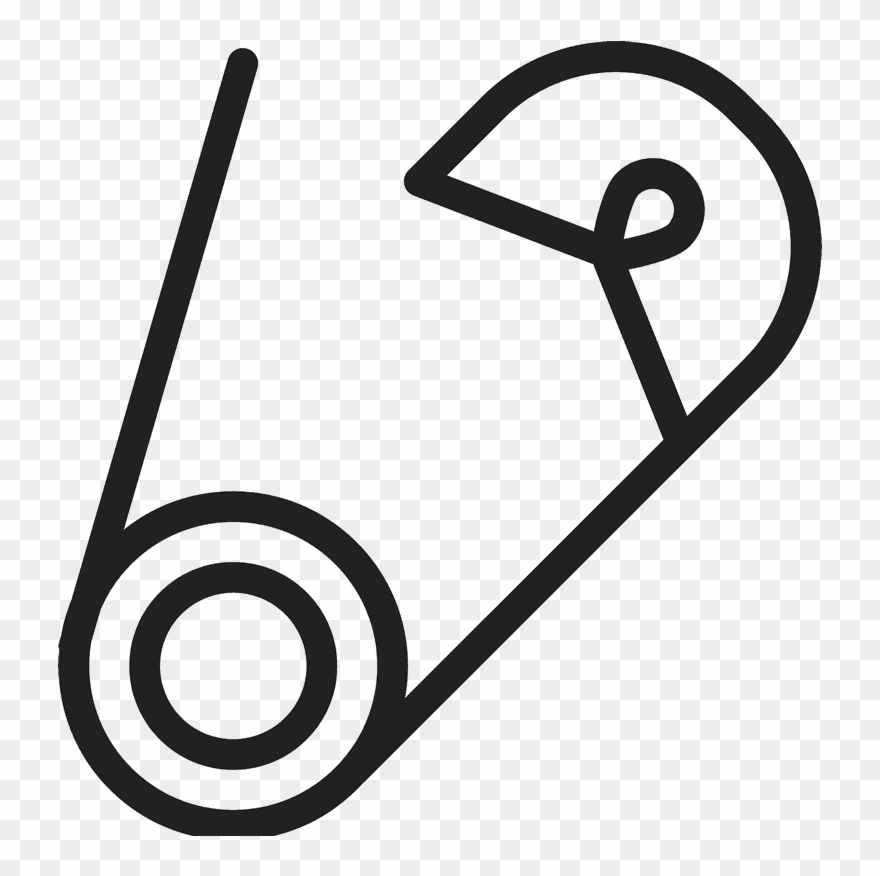 Safety Pin Icon Rubber Stamp - Safety Pin Clipart