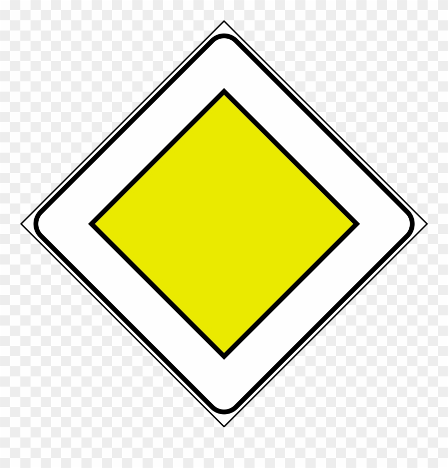 Open - Priority Road Traffic Sign Clipart