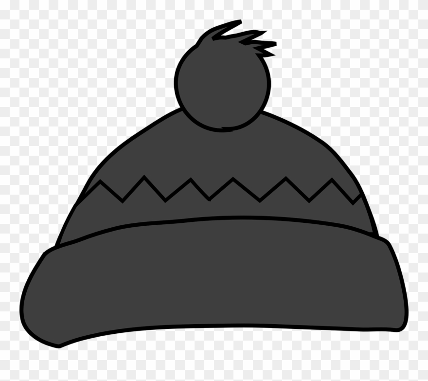 Bobble Cap, Hat, Winter, Warm, Gray, Wool - Green Winter Hat Clipart - Png Download