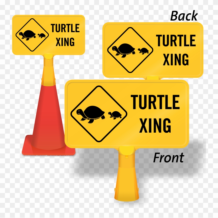 Turtle Xing Coneboss Sign - No Smoking Sign On Ground Clipart