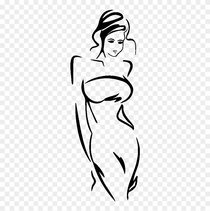 Sticker Silhouette De Femme Elegante Ambiance Sticker - Line Art Clipart