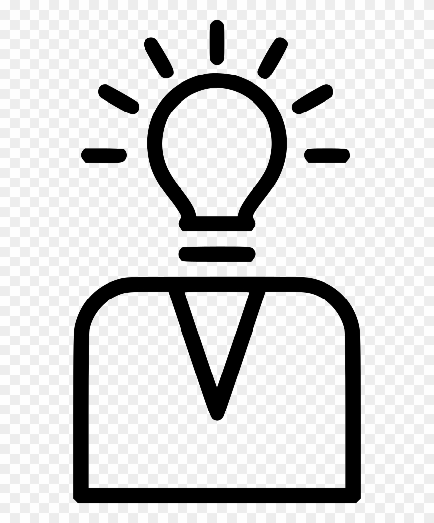 Thinking Idea Bulb Person - Electric And Services Logo Clipart