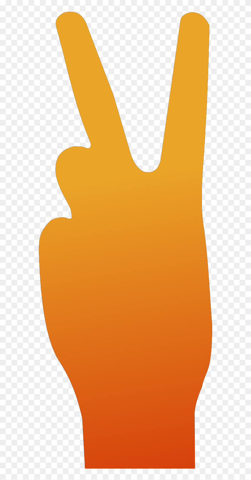 V Sign 999px 93 - Hand Sign Peace Orange Clipart