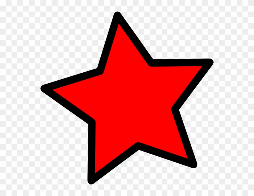 Star Red Cliparts - Red Star Black Outline - Png Download