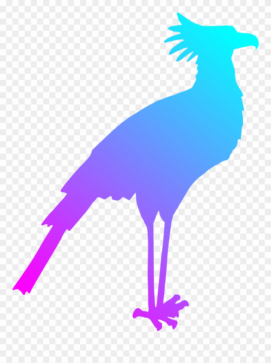 Clipart Secretary Bird 2 Reduced File Size Bossy Clip - Secretary Bird Silhouette - Png Download