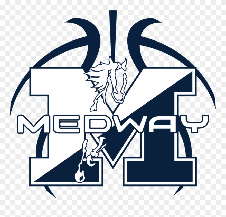 Medway Basketball Logo 2 Blue Clipart