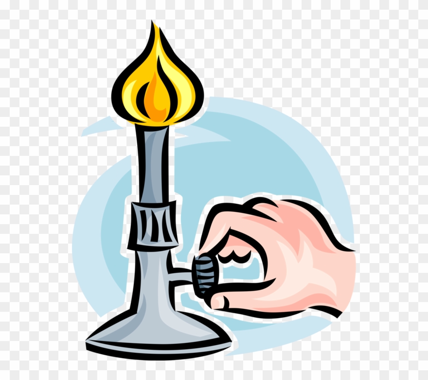 Vector Illustration Of Hand Adjusts Laboratory Equipment - Reaching Across A Flame Clipart