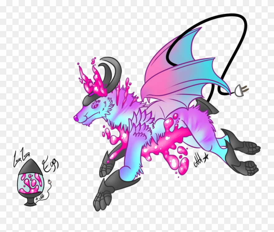 Lava Lamp Wolf/dragon Hybrid By Abyssal - Wolf Dragon Hybrid Ocs Clipart