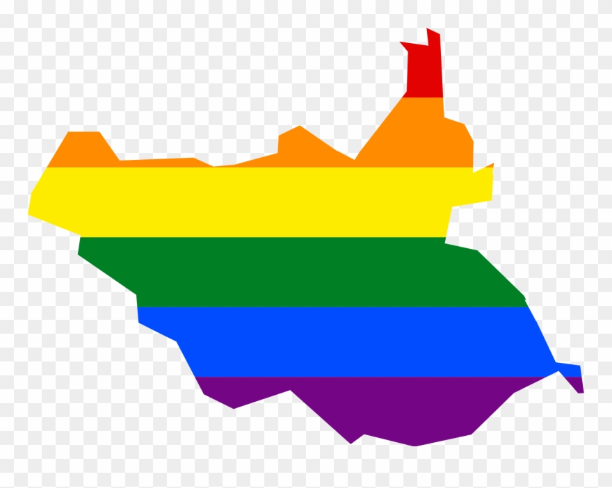 Open - South Sudan Flag Map Clipart