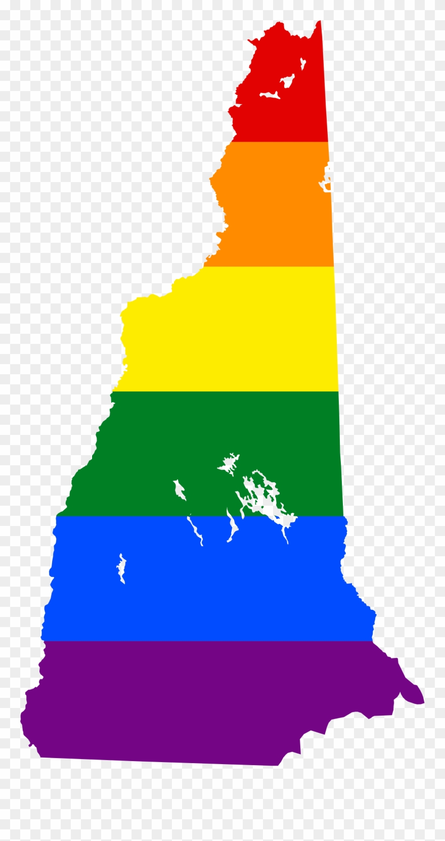 Open - New Hampshire Map Flag Clipart