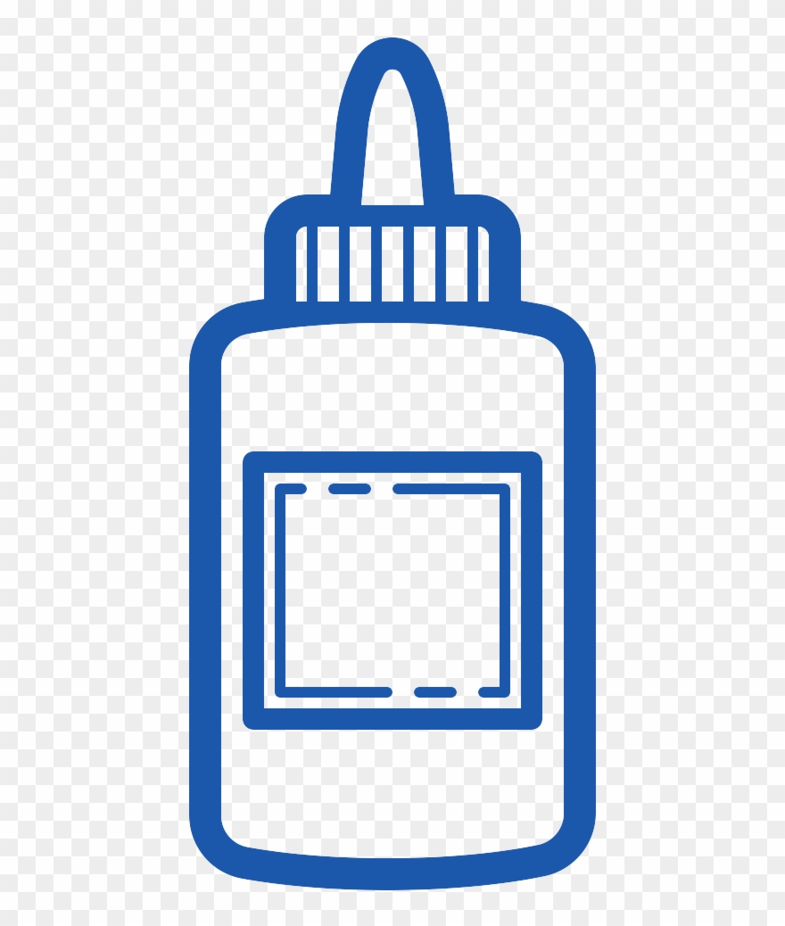 Glue Clipart Blue Glue - Black And White Glue Bottle Logo - Png Download