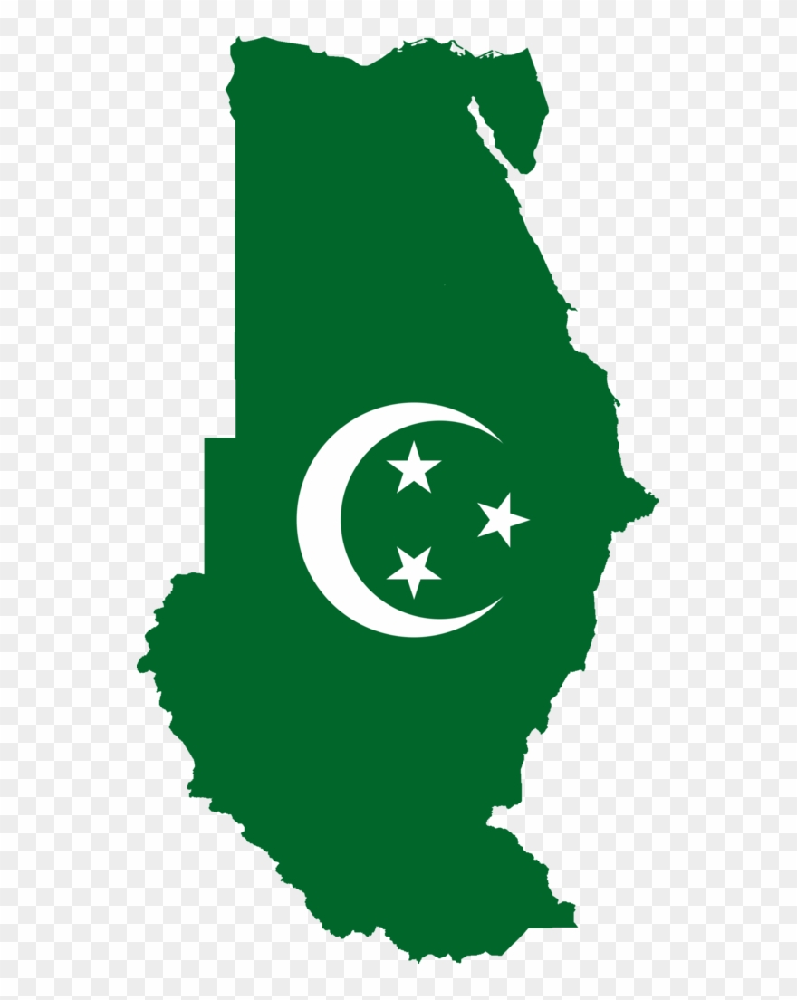 Flag Map Of Anglo Egyptian Sudan 1899 - Sudan South Sudan Darfur Clipart