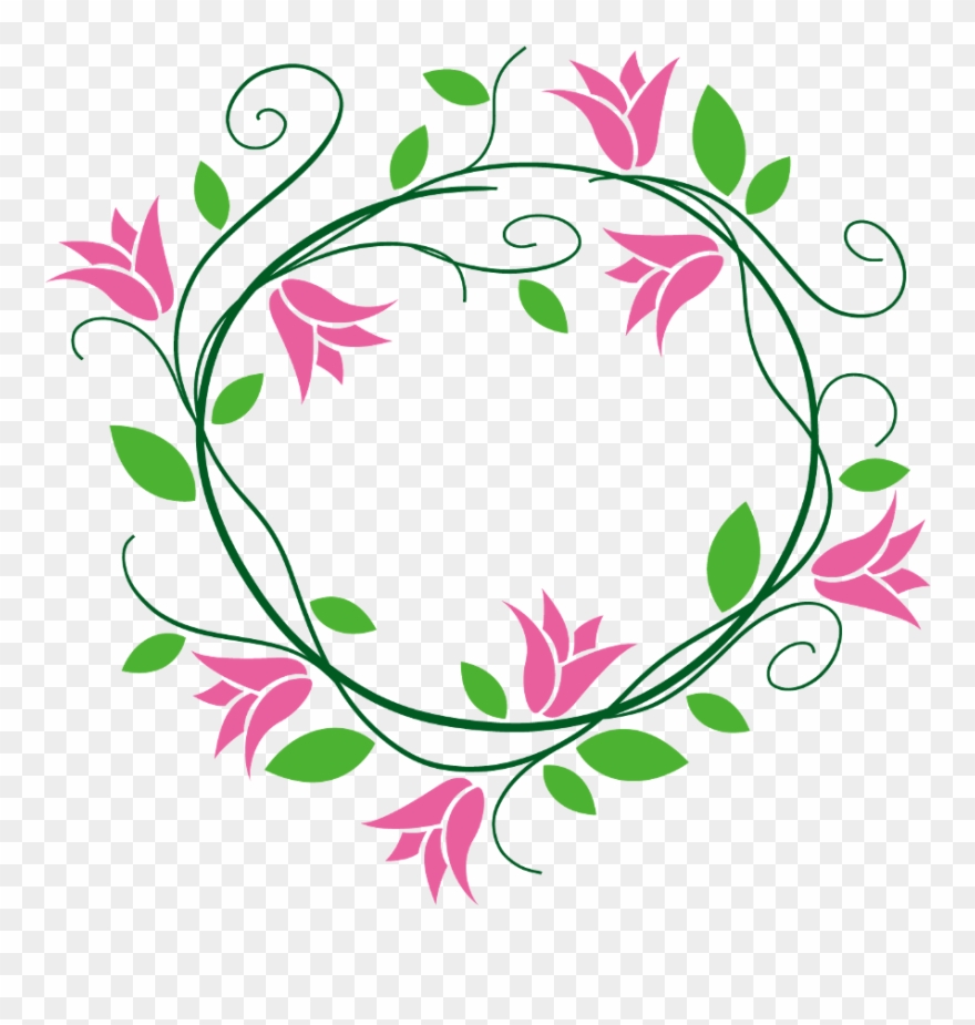 Flowers Flowers Swirls Flowerwreath Wreath Border Frame - Euclidean Vector Clipart
