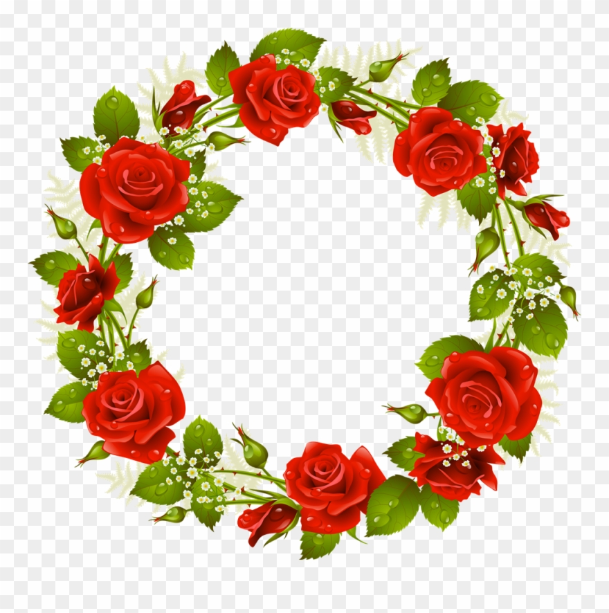 Garden Clipart Wreath - Red Rose Wreath Clip Art - Png Download