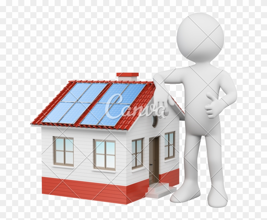 House With Solar Panels - Solar Panel Clipart