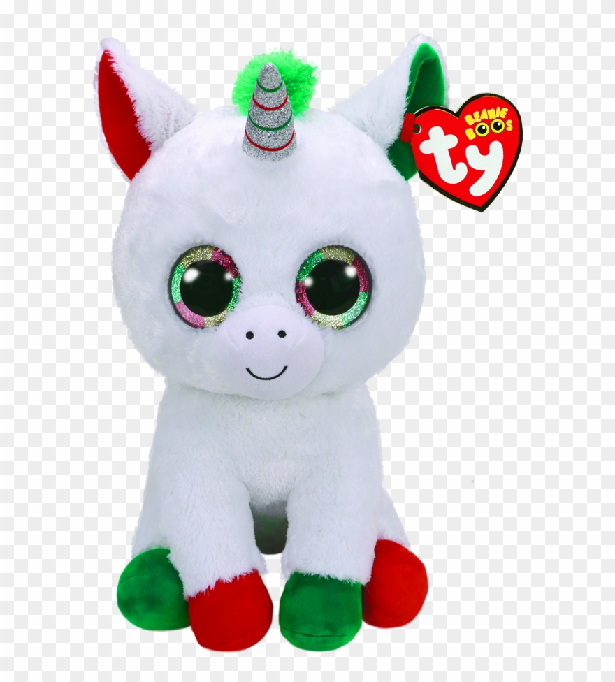 Candy Cane The Unicorn Christmas Large Beanie Boo - Beanie Boo Unicorn Candy Cane Clipart