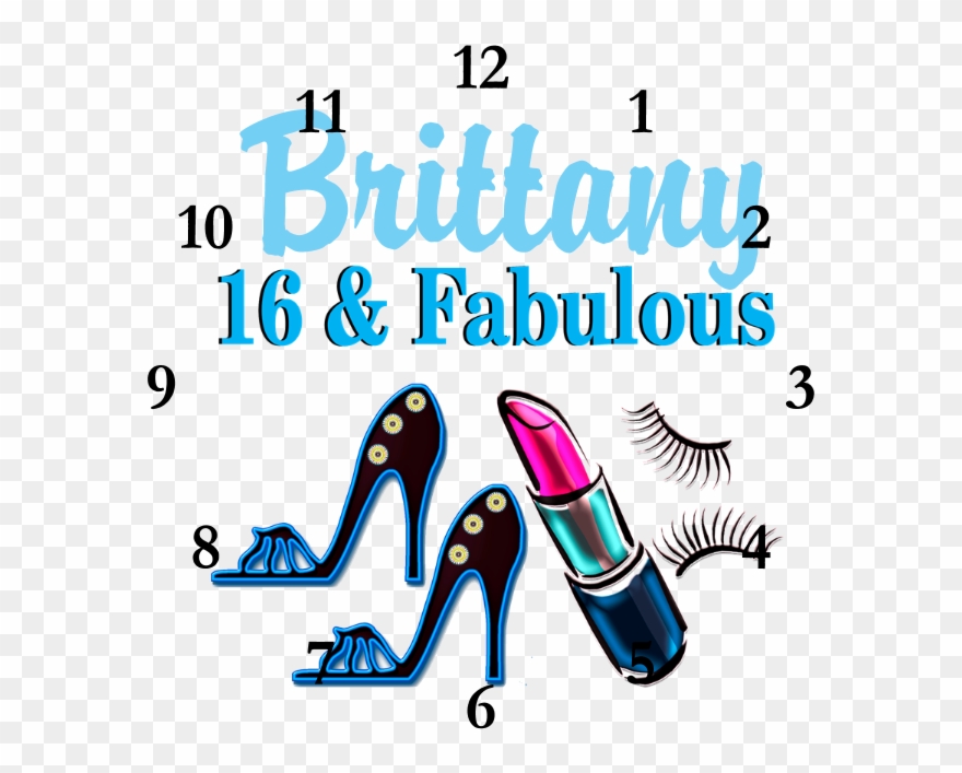 Sweet 16 Diva Wall Clock - 80th Birthday Greeting Card Clipart