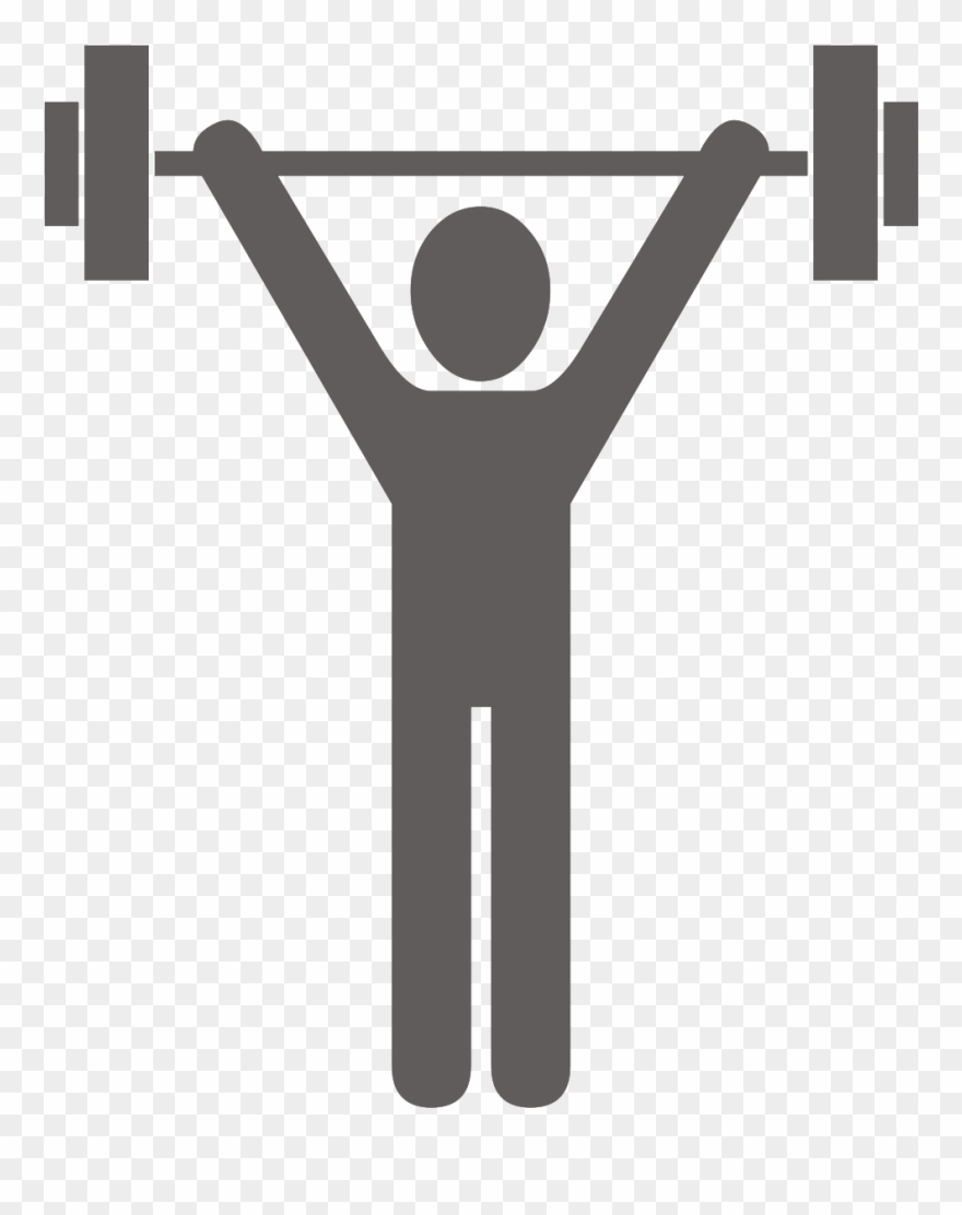 Open - Stick Man Lifting Weights Clipart