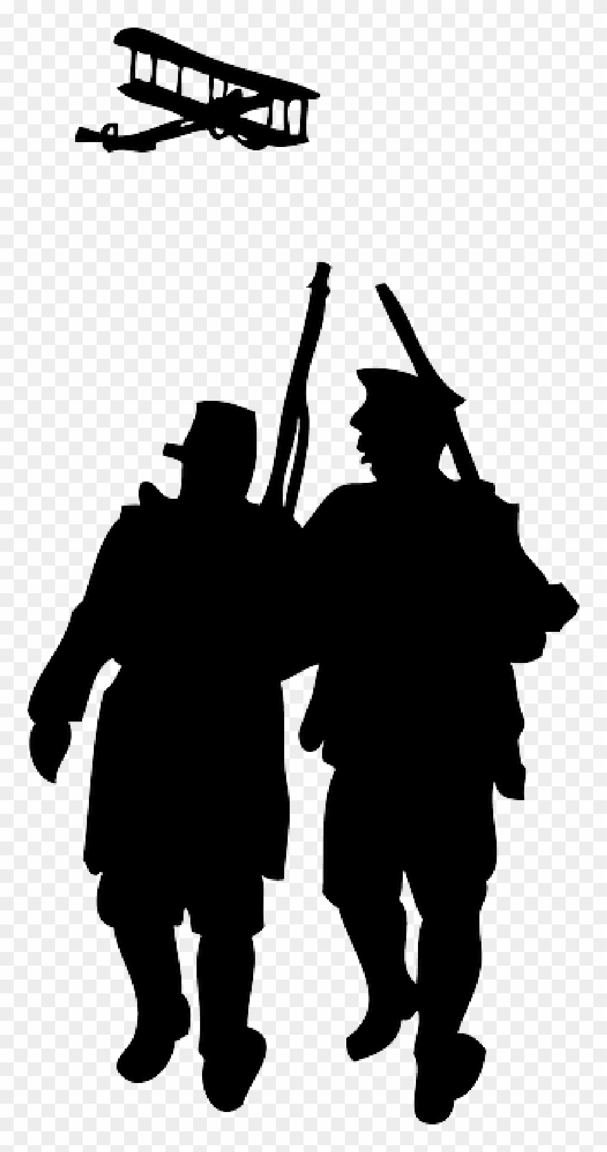 One, Two, World, War, People, Man, Silhouette, Woman - World War 1 Silhouette Clipart
