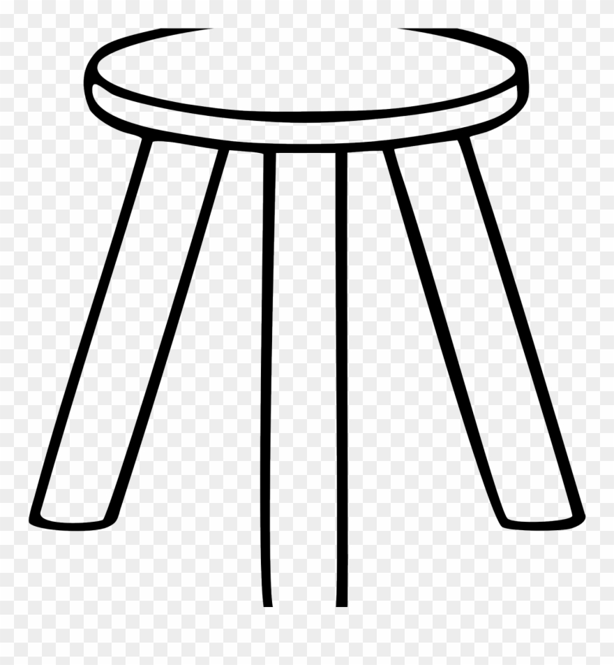 Chair Clip Art Black And White Clipart Panda Free Clipart - Three Legged Stool Png Transparent Png