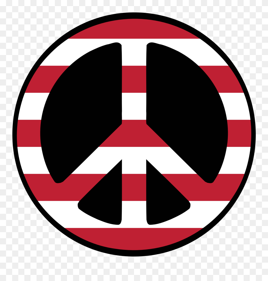 United States Peace Symbol Flag Base 2 999px 65 - Circle Clipart