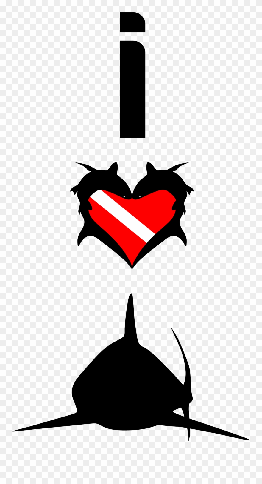 I Heart Sharks And Scuba Diving - Love Scuba Diving Large Tote Bag Clipart