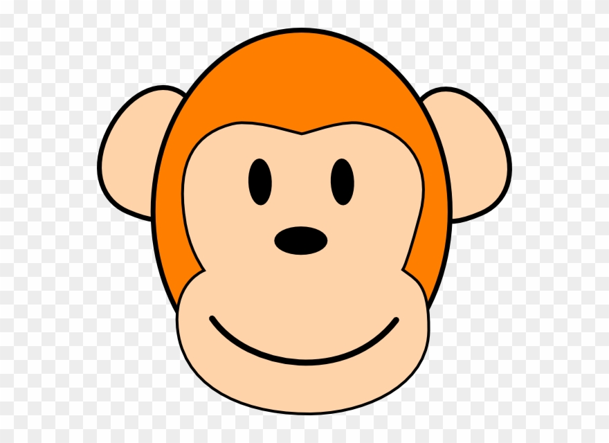 Orange Monkey Clip Art At Clkercom Vector Online Royalty - Cartoon Monkey Head - Png Download