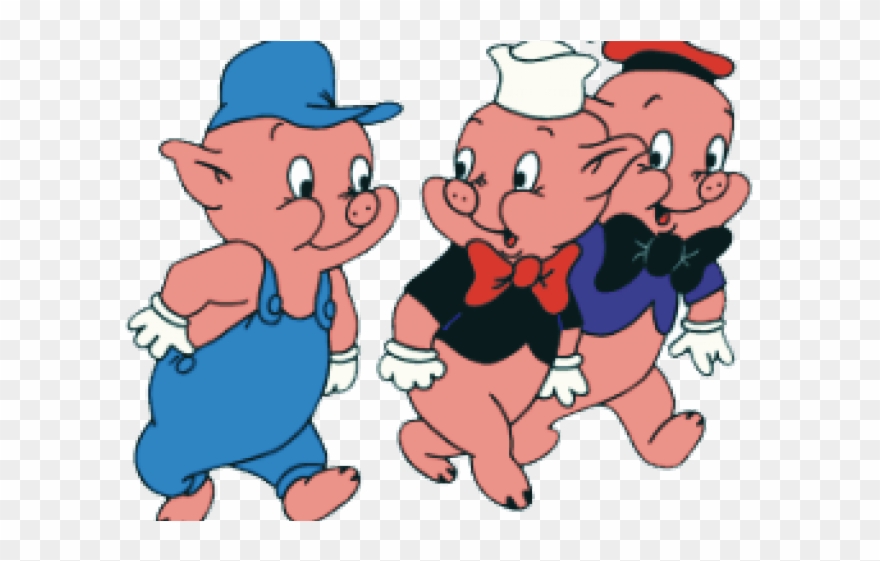Pig Clipart Three Little Pig - 3 Little Pigs Clipart - Png Download