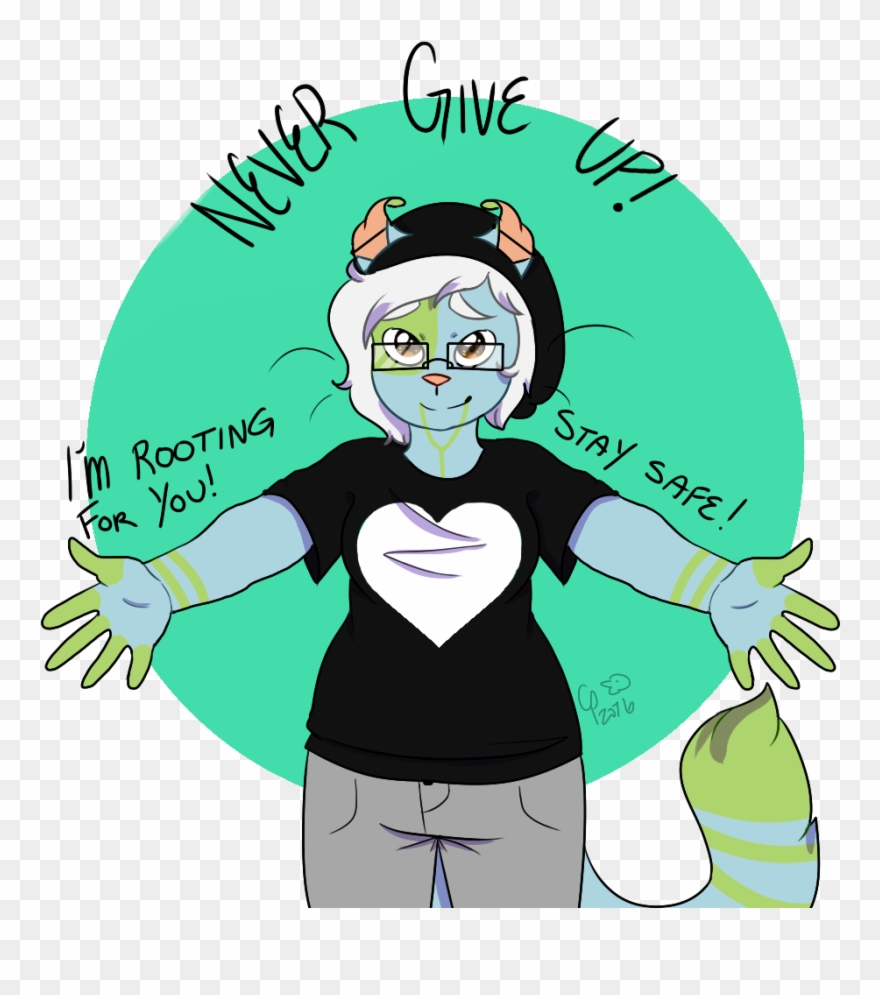 Never Give Up - Cartoon Clipart