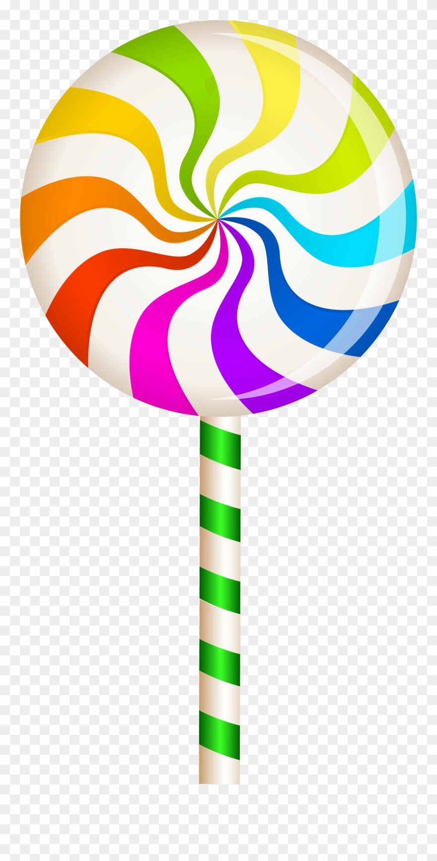 Multicolor Swirl Lollipop Png Clip Art Image - Lollipop Candy Clip Art Transparent Png
