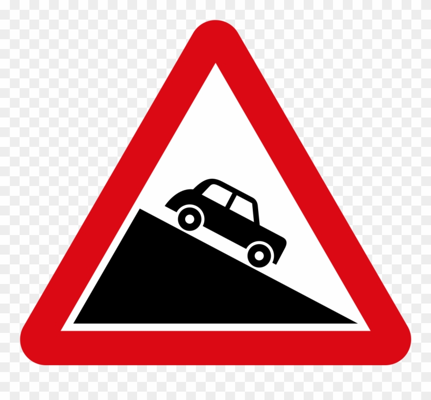 Vienna Convention Road Sign Aa 2c V1 - Steep Descent Road Sign Clipart