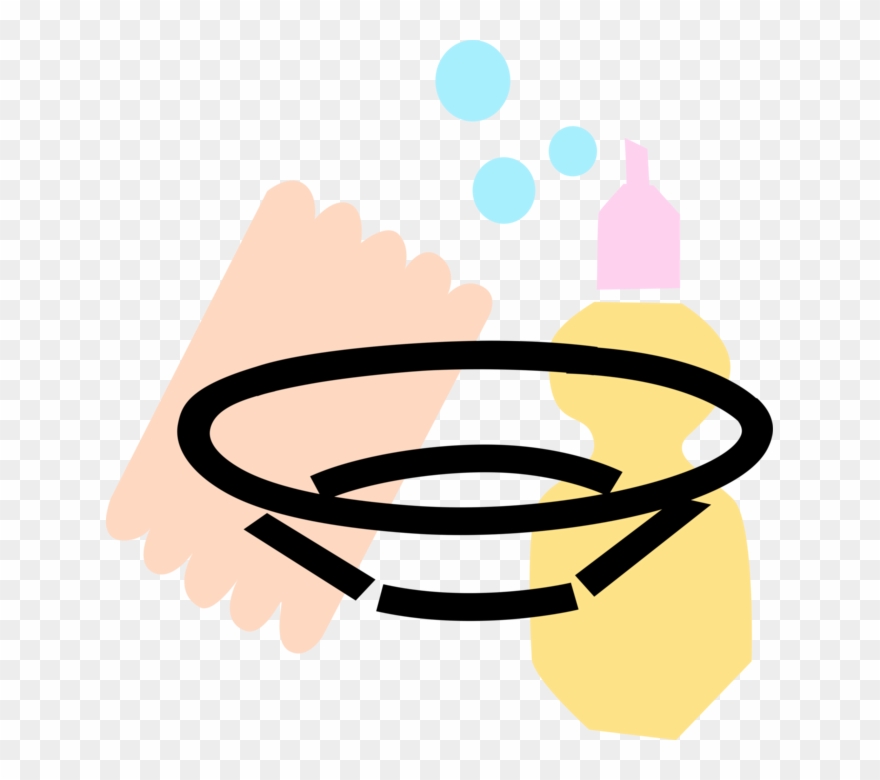 Vector Illustration Of Bowls And Dish Soap With Dish Clipart