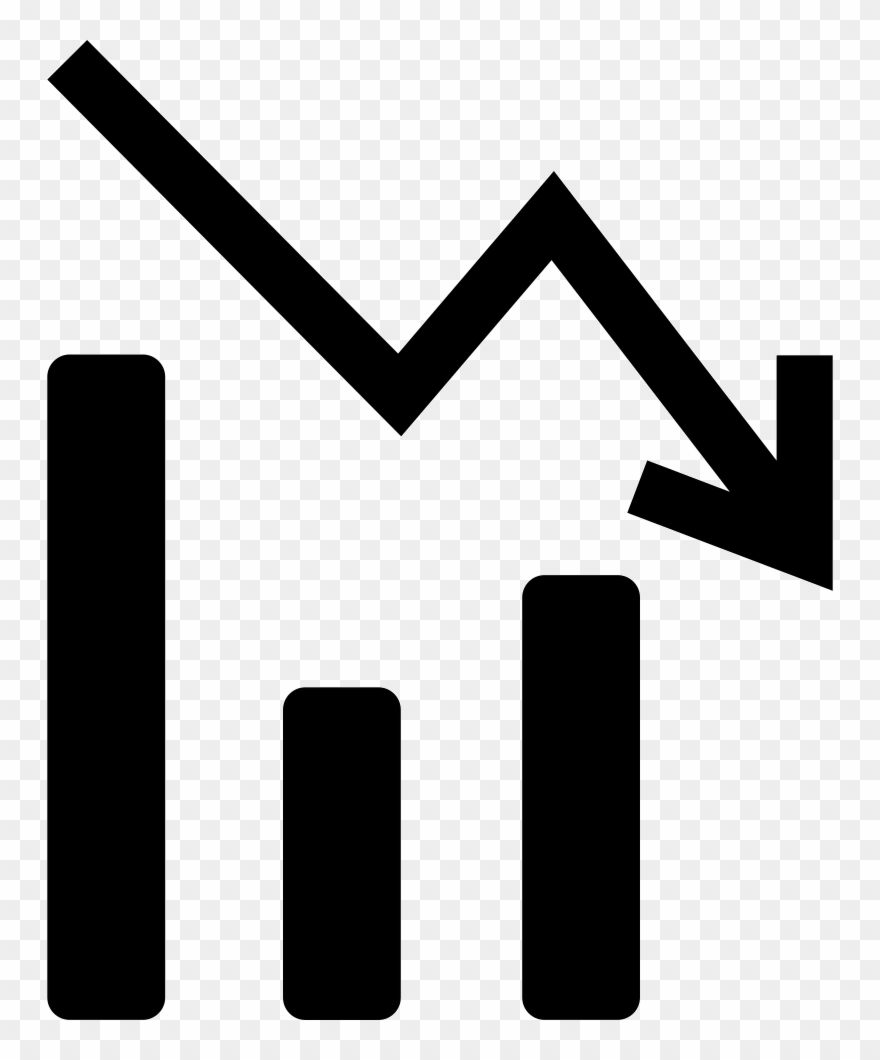 Data Analytics Bars Chart With Descendant Line Comments - Mobile Phone Clipart