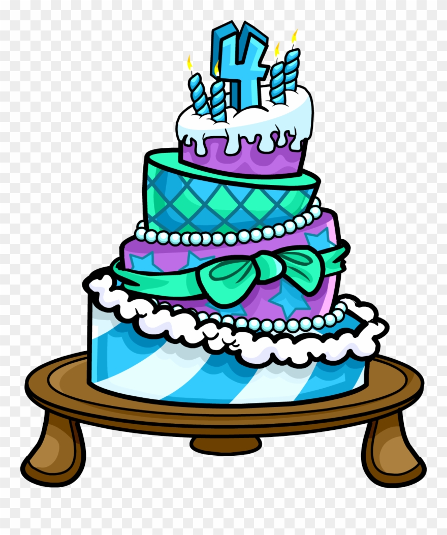 Coin Clip Token - Club Penguin Anniversary Cake - Png Download