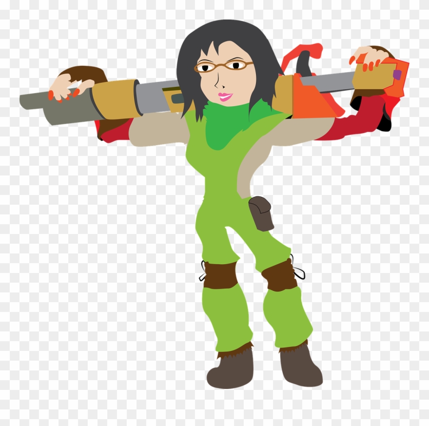 Girl With A Gun,girl With Glasses,transparent,sexy - Cartoon Clipart